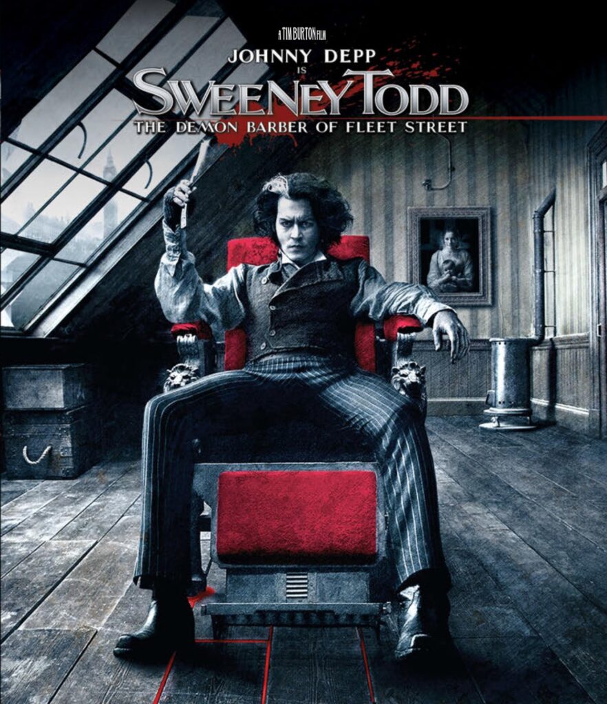 Poster for the movie musical Sweeney Todd.